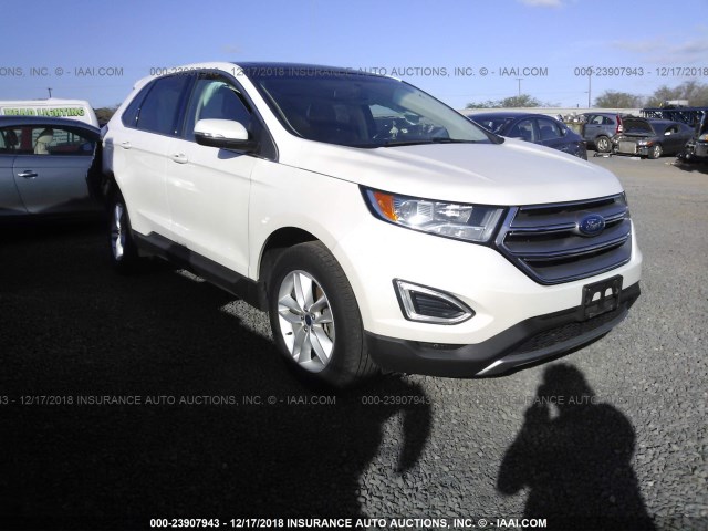 2FMTK3J97FBB06454 - 2015 FORD EDGE SEL WHITE photo 1