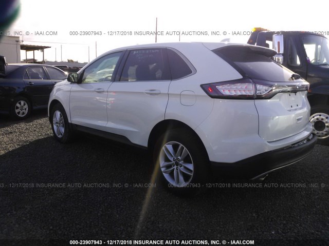 2FMTK3J97FBB06454 - 2015 FORD EDGE SEL WHITE photo 3