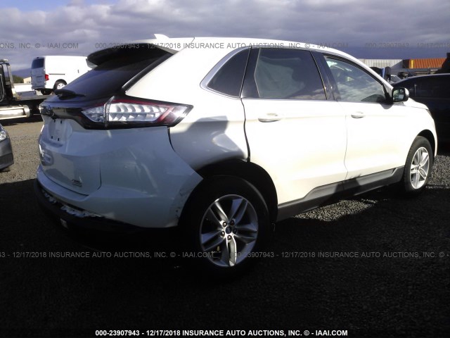 2FMTK3J97FBB06454 - 2015 FORD EDGE SEL WHITE photo 4