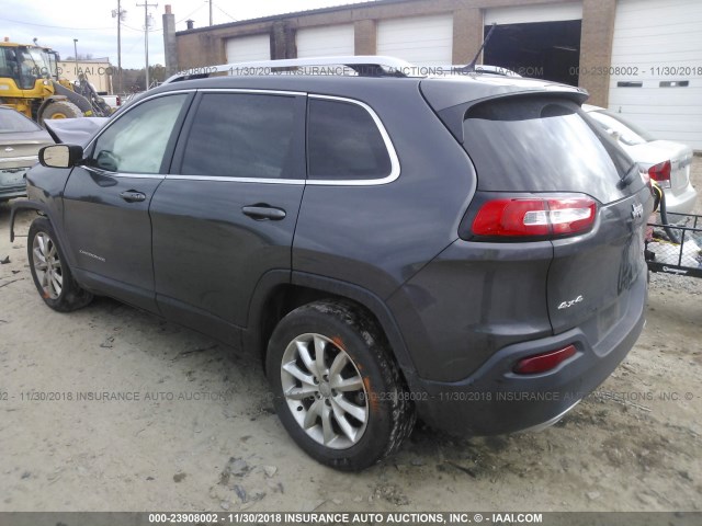 1C4PJMDS2FW651733 - 2015 JEEP CHEROKEE LIMITED GRAY photo 3