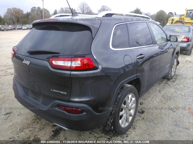 1C4PJMDS2FW651733 - 2015 JEEP CHEROKEE LIMITED GRAY photo 4