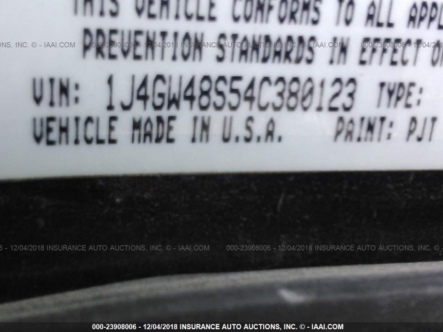 1J4GW48S54C380123 - 2004 JEEP GRAND CHEROKEE LAREDO/COLUMBIA/FREEDOM ნაცრისფერი ფოტო 9