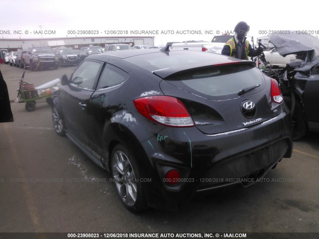 KMHTC6AE9EU198963 - 2014 HYUNDAI VELOSTER TURBO BLACK photo 3