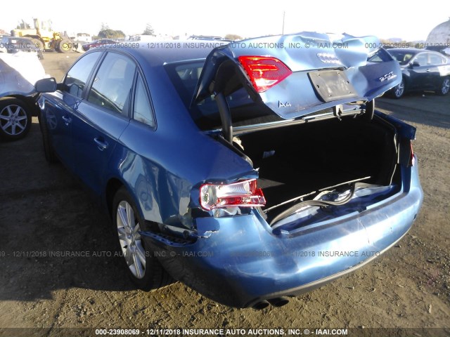 WAUBFAFL7AN019192 - 2010 AUDI A4 PREMIUM BLUE photo 3