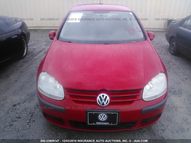 WVWBB71K48W231536 - 2008 VOLKSWAGEN RABBIT RED photo 6