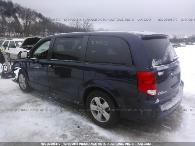 2C4RDGBG1DR692134 - 2013 DODGE GRAND CARAVAN SE Dark Blue photo 3