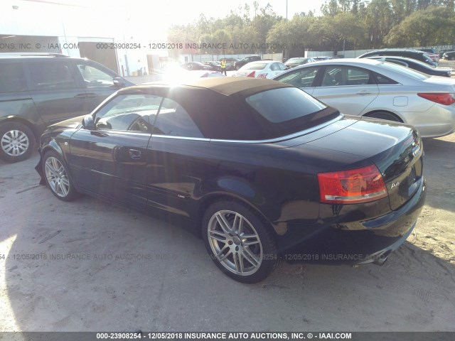 WAUAF48H59K010347 - 2009 AUDI A4 2.0T CABRIOLET BLACK photo 3