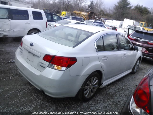 4S3BMEK6XA2216987 - 2010 SUBARU LEGACY 3.6R LIMITED WHITE photo 4