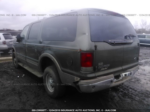 1FMNU43S01EA48659 - 2001 FORD EXCURSION LIMITED GREEN photo 3