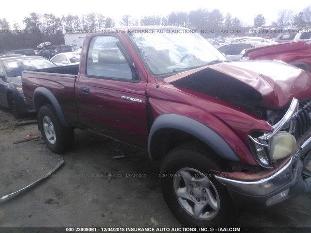 5TENM92N31Z720093 - 2001 TOYOTA TACOMA RED photo 1