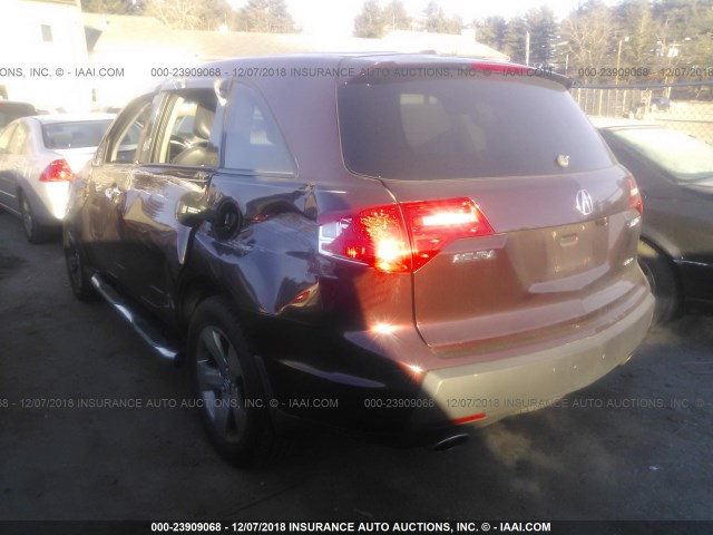 2HNYD28527H533552 - 2007 ACURA MDX SPORT RED photo 3