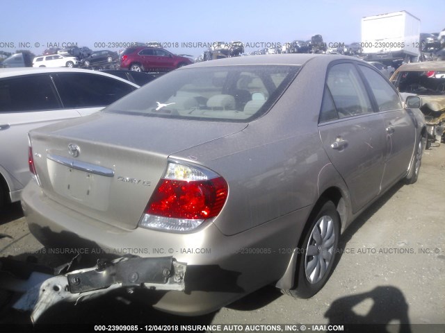 4T1BE32K55U056084 - 2005 TOYOTA CAMRY LE/XLE/SE GOLD photo 4