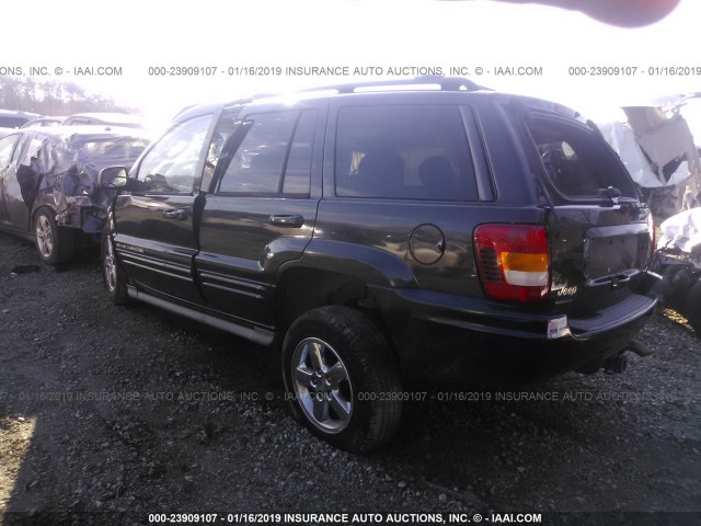 1J8GW68J23C615304 - 2003 JEEP GRAND CHEROKEE OVERLAND BLACK photo 3