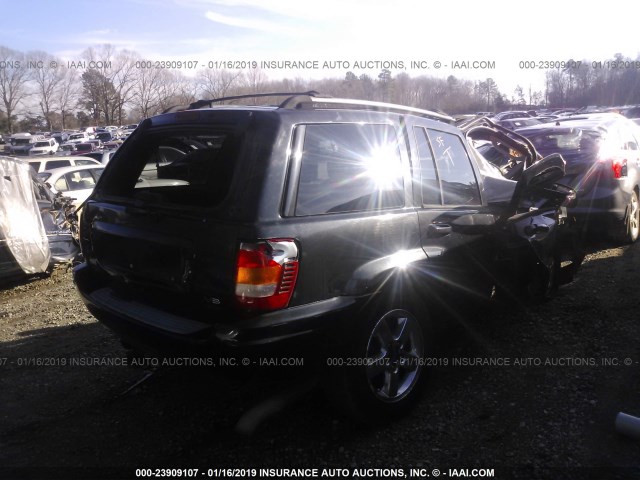 1J8GW68J23C615304 - 2003 JEEP GRAND CHEROKEE OVERLAND BLACK photo 4