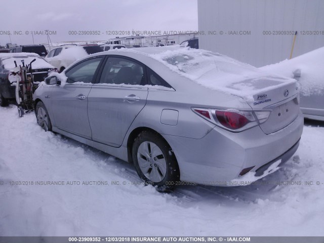 KMHEC4A4XDA065617 - 2013 HYUNDAI SONATA HYBRID SILVER photo 3