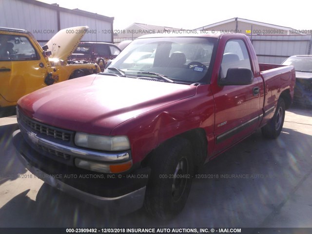 1GCEC14W8XZ213818 - 1999 CHEVROLET SILVERADO C1500 RED photo 2