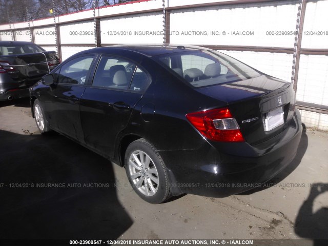 19XFB2F90CE332960 - 2012 HONDA CIVIC EXL BLACK photo 3