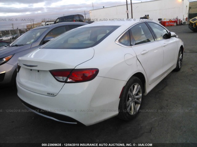 1C3CCCAB6FN732445 - 2015 CHRYSLER 200 LIMITED WHITE photo 4