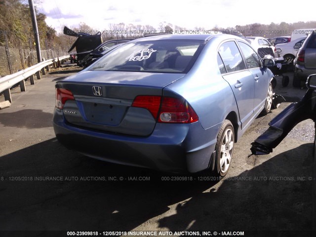 1HGFA16517L021255 - 2007 HONDA CIVIC LX BLUE photo 4