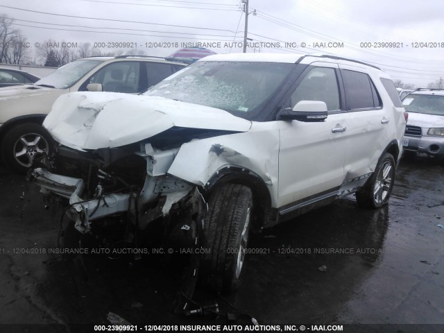 1FM5K8F88GGB85312 - 2016 FORD EXPLORER LIMITED WHITE photo 2