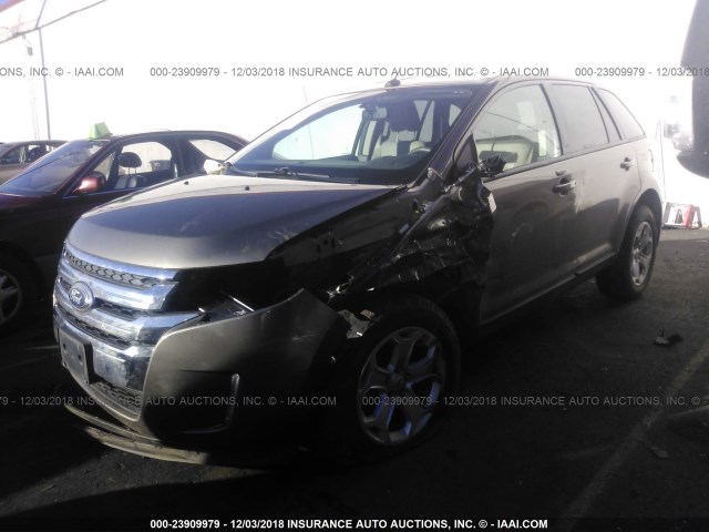 2FMDK4JC6CBA41825 - 2012 FORD EDGE SEL GRAY photo 2