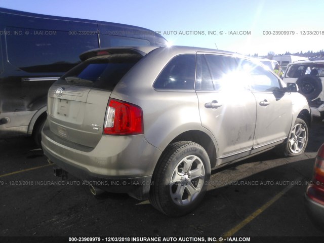 2FMDK4JC6CBA41825 - 2012 FORD EDGE SEL GRAY photo 4