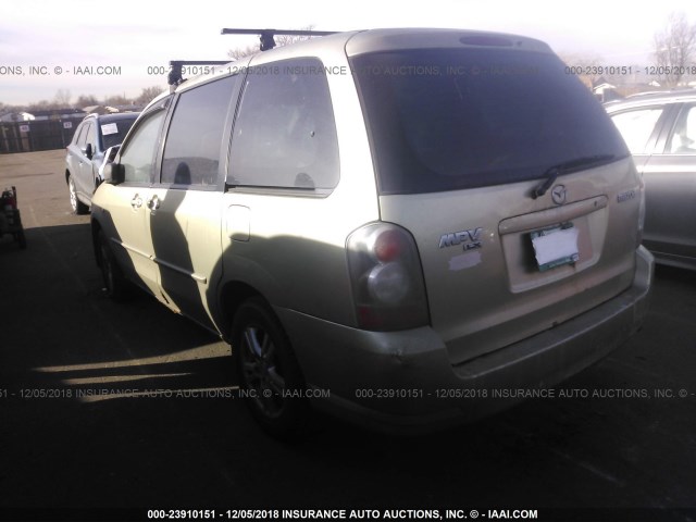 JM3LW28A640519779 - 2004 MAZDA MPV WAGON GOLD photo 3