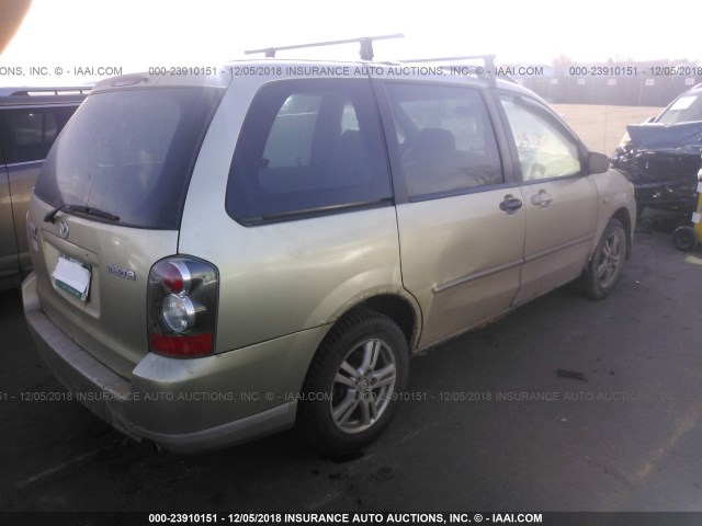 JM3LW28A640519779 - 2004 MAZDA MPV WAGON GOLD photo 4