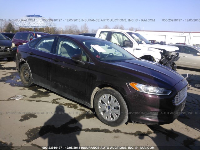 3FA6P0G7XDR108078 - 2013 FORD FUSION S MAROON photo 1