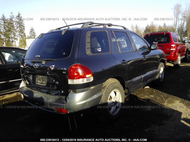 KM8SC13D15U909204 - 2005 HYUNDAI SANTA FE GLS/LX BLUE photo 4