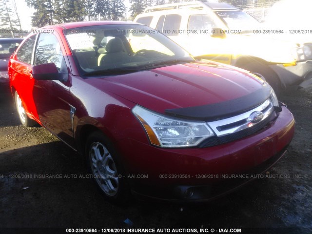 1FAHP33N48W139277 - 2008 FORD FOCUS SE/SEL/SES RED photo 1