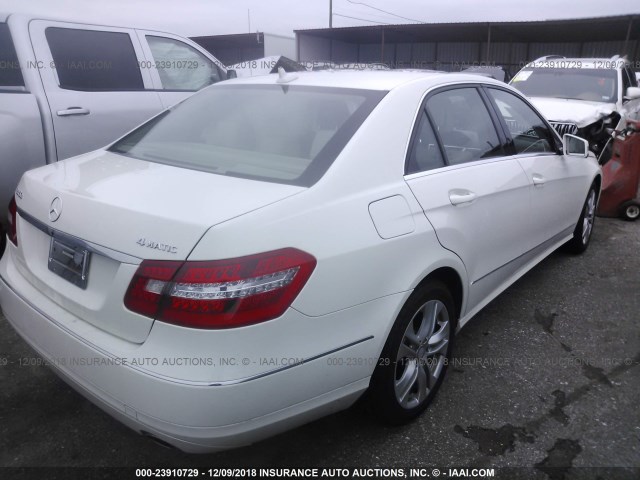 WDDHF8HB6BA470350 - 2011 MERCEDES-BENZ E 350 4MATIC WHITE photo 4