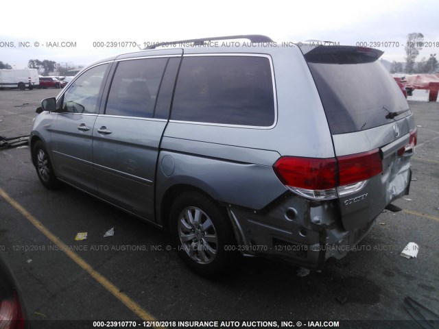 5FNRL38728B019504 - 2008 HONDA ODYSSEY EXL BLUE photo 3