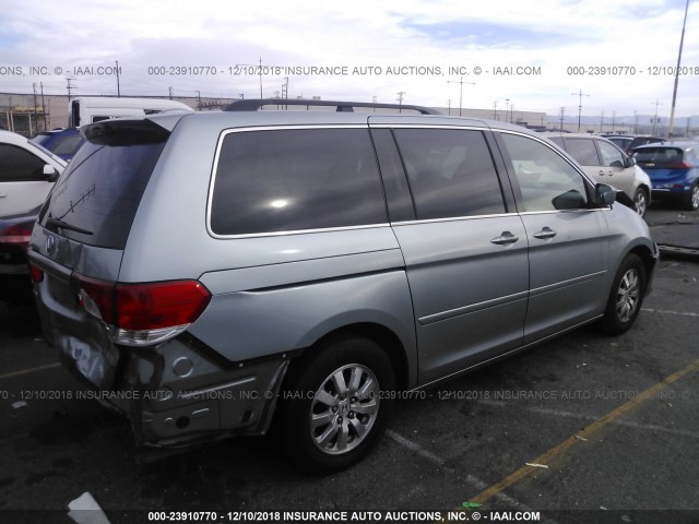 5FNRL38728B019504 - 2008 HONDA ODYSSEY EXL BLUE photo 4