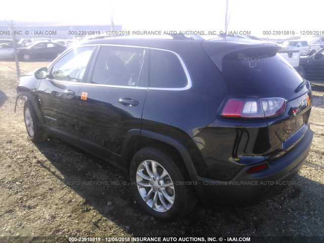 1C4PJLCB0KD263160 - 2019 JEEP CHEROKEE LATITUDE BLACK photo 3