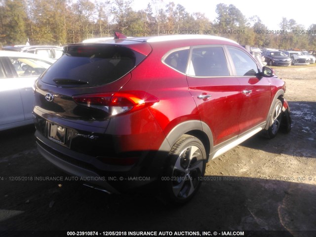 KM8J33A23JU641193 - 2018 HYUNDAI TUCSON VALUE BURGUNDY photo 4