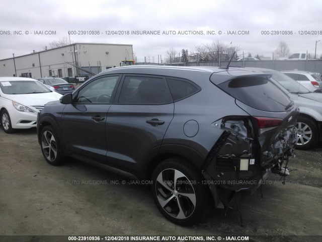 KM8J33A25GU038755 - 2016 HYUNDAI TUCSON LIMITED/SPORT AND ECO/SE GRAY photo 3