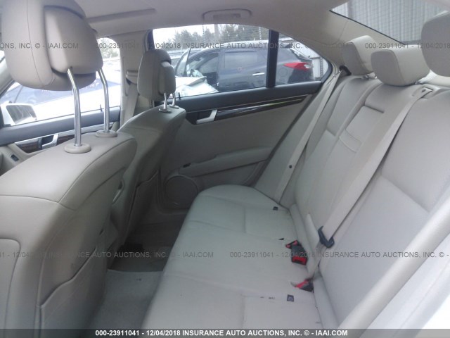 WDDGF4HB7DR261398 - 2013 MERCEDES-BENZ C 250 WHITE photo 8