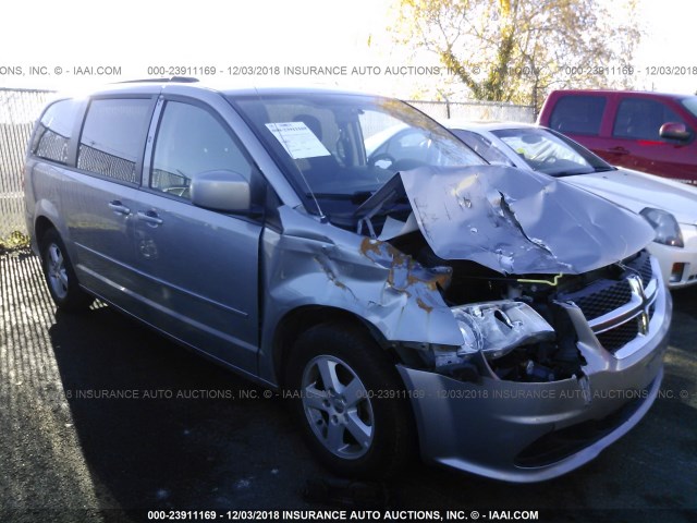 2C4RDGCGXDR552565 - 2013 DODGE GRAND CARAVAN SXT SILVER photo 1