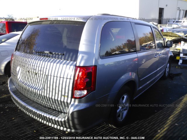 2C4RDGCGXDR552565 - 2013 DODGE GRAND CARAVAN SXT SILVER photo 4