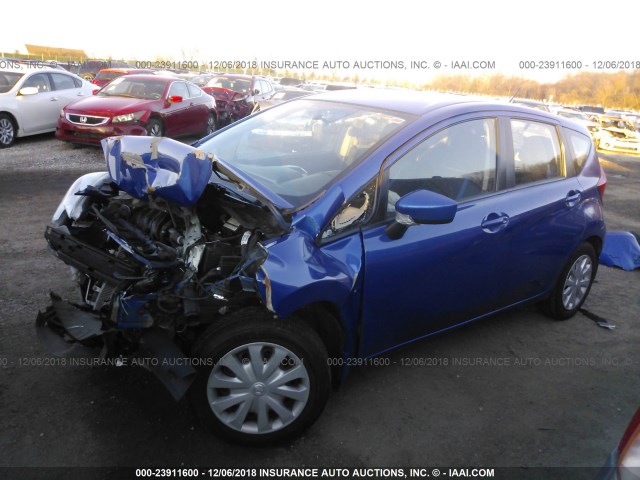 3N1CE2CPXFL363830 - 2015 NISSAN VERSA NOTE S/S PLUS/SV/SL/SR BLUE photo 2