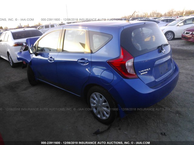 3N1CE2CPXFL363830 - 2015 NISSAN VERSA NOTE S/S PLUS/SV/SL/SR BLUE photo 3