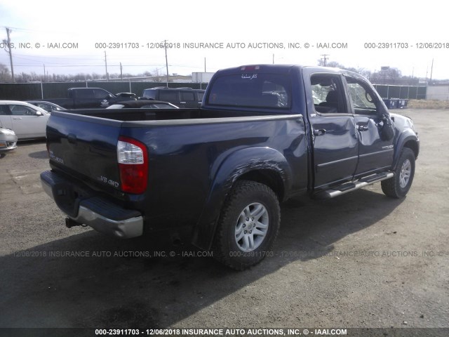 5TBDT44174S462750 - 2004 TOYOTA TUNDRA DOUBLE CAB SR5 BLUE photo 4