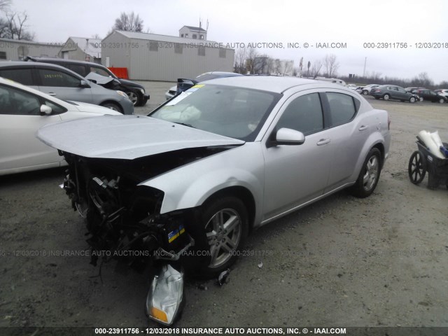 1B3BD1FB5BN526370 - 2011 DODGE AVENGER MAINSTREET SILVER photo 2