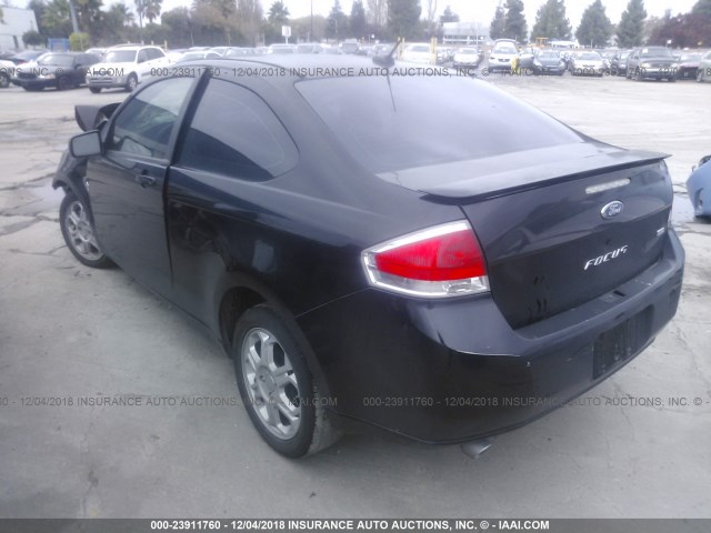 1FAHP33NX8W158271 - 2008 FORD FOCUS SE/SEL/SES BLACK photo 3