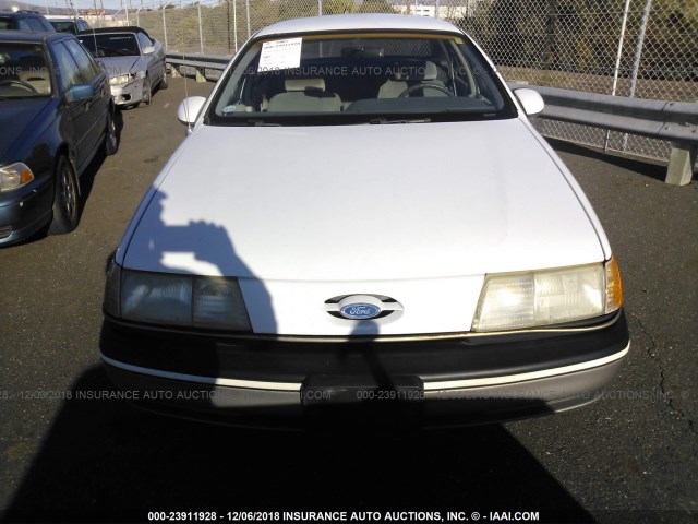 1FACP50U6LG205753 - 1990 FORD TAURUS L WHITE photo 6