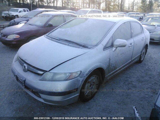 JHMFA36256S013985 - 2006 HONDA CIVIC HYBRID SILVER photo 2