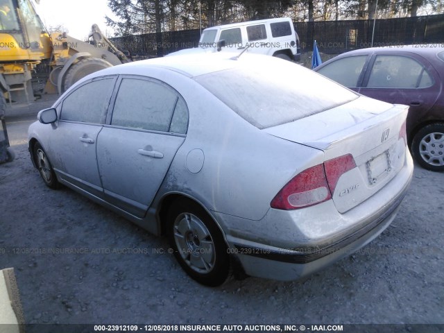 JHMFA36256S013985 - 2006 HONDA CIVIC HYBRID SILVER photo 3