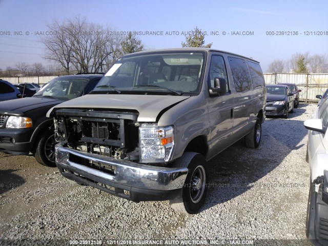 1FMNE11L48DA49935 - 2008 FORD ECONOLINE E150 WAGON GOLD photo 2