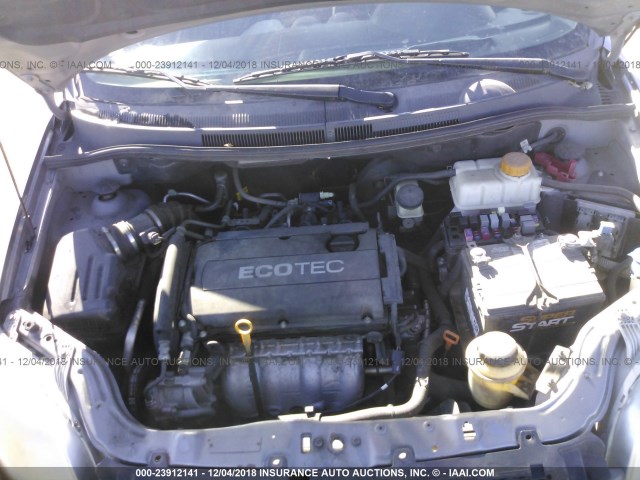 KL1TD5DE3AB128315 - 2010 CHEVROLET AVEO LS/LT GRAY photo 10